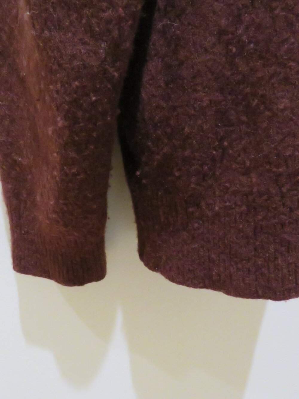 ALL SAINTS Hawk Crew Sweater Wool Yak Blend Burgundy Men's Medium Minimalist - Picture 10 of 12